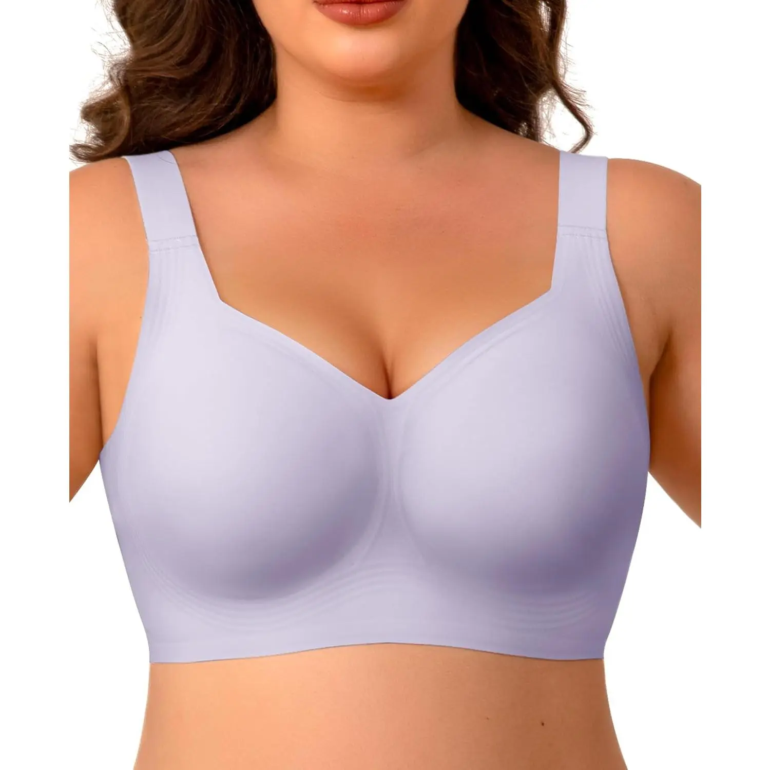 Wireless Minimizer Jelly Bras for Women No Underwire Plus Size Bra with Support Lift Full Coverage Comfortable Seamless Bra