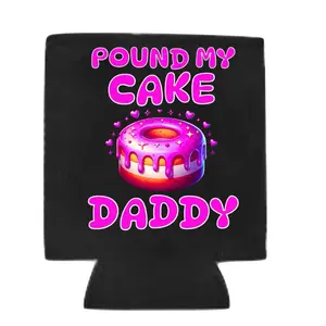 Cake black Custom Neoprene Koozies Can Coolers for 12oz 16oz 20oz 24oz and More Premium DTF Print Heat Pressed One Sided Funny Unhinged Designs Great for Men Women Gift