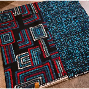 Teal and Black Mix and Match African Print Fabric, Ankara Fabric, 100% Cotton Fabric