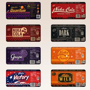Fallout Nuka-Cola Retro Flavor Label Gaming Desk Mat - Choose Quantum, Cherry, Dark, Victory & More - Large Extended Mousepad with Gamer UI Details - Perfect PC Setup Accessory for Wasteland Explorers