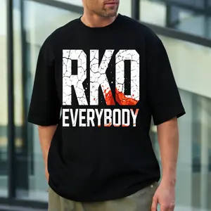 Retro Randy RKO Everybody Blood Mens Short Sleeve T-Shirts Casual Graphic Printed Tee Tops Crewneck Summer  Vintage Shirt A406-10