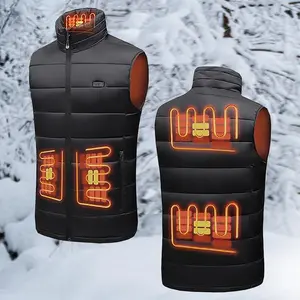 [Power Bank or Battery Pack Not included] Unisex Heated Vests Waterproof with Massage Slim Fit Fleece Warm Lightweight Heated Puffer Vests
