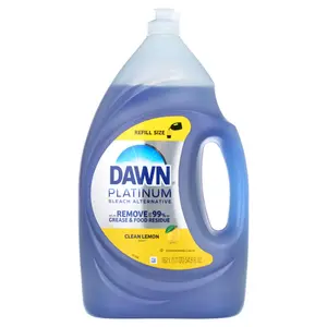 Dawn Platinum Dish Soap Liquid, 54.8 oz, Lemon, Removes 99% Grease & Food Residue, Bleach Alternative, Procter & Gamble