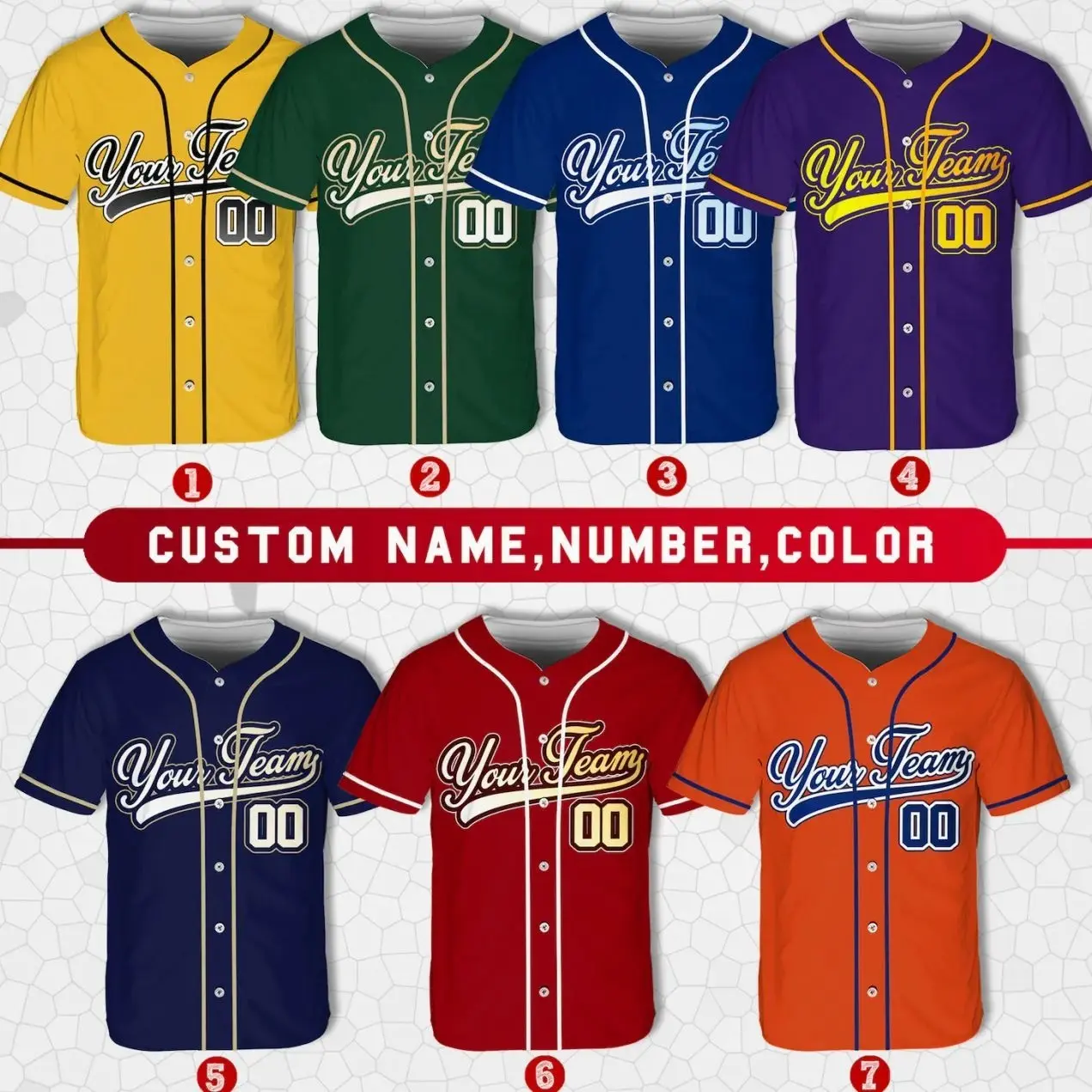Personalized Team Name And Number Baseball Jersey, Custom Baseball Jersey Shirt, Baseball Jersey Uniform
