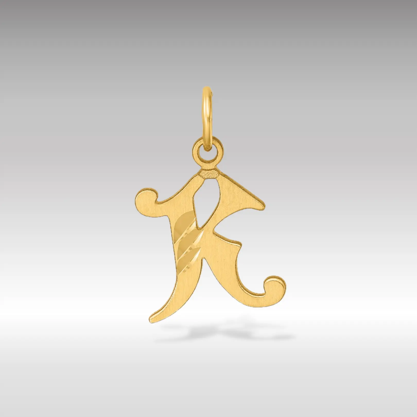 14K Gold Old English Letter 'K' Pendant - Model C4833