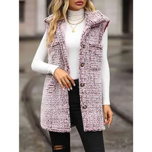 Full Size Button Down Collared Neck Vest