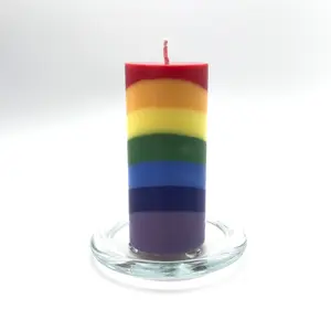 Rainbow Pillar Candle