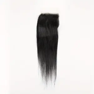 2025 NEW Wholesale Brazilian 4*4 Straight Human Hair Lace Frontal Closure Natural Black Remy Human Hair Customized 12-22 Inches Human Hair Lance Closure Lance Frontal