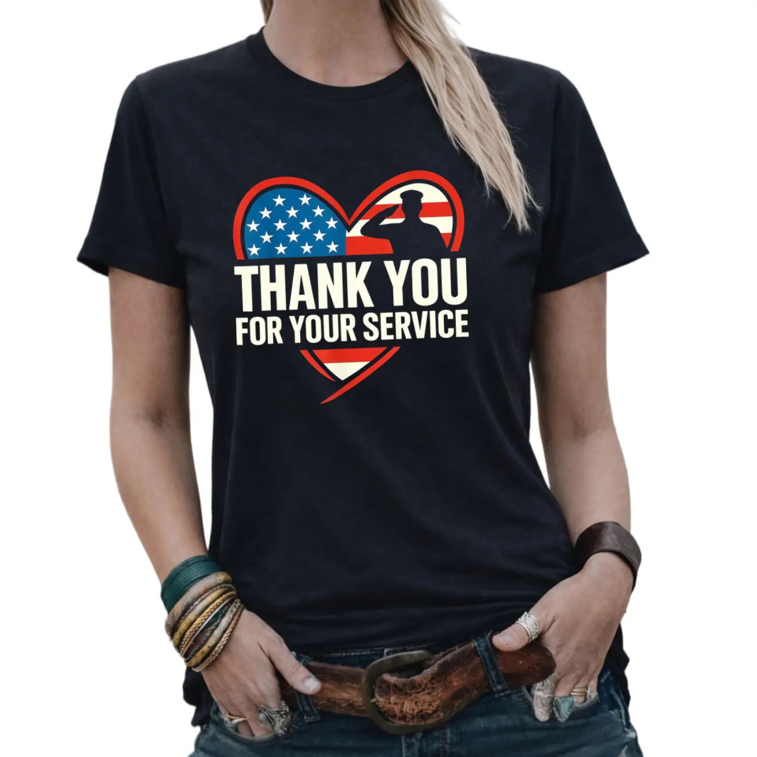 Thank You for Your Service US Flag Patriotic Veterans Day T-Shirt