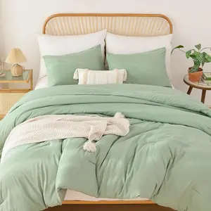 California King Comforter Set Sage Green, 3pcs(1 Boho Cal King Comforter & 2 Pillowcases), All Season Lightweight Bedding Blanket