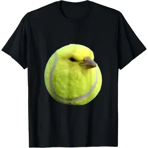 Tennis Bird Meme Round Budgie Tennis Ball T-Shirt