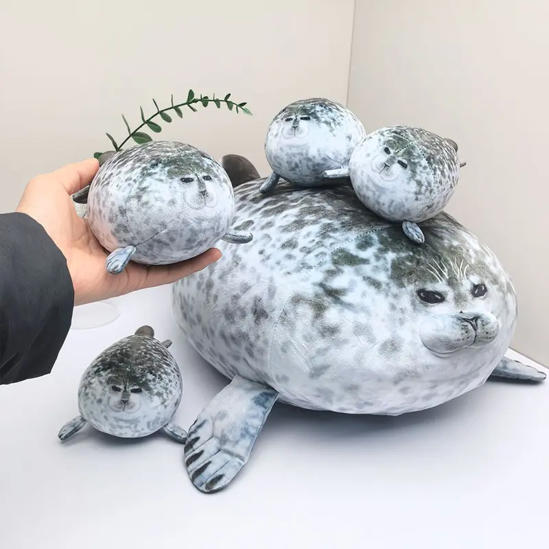 Cute Fat Seal Plush Toy with Baby, Soft Stuffed Animal Pillow, Perfect Gift for Kids and Adults, Comfortable Hugging Companion