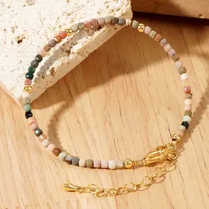 Natural Alashan Agate Abacus Beads Bracelet - Energy Gemstone Beads Bracelet -  Healing Crystal Jewelry for Eliminate Negative Energy