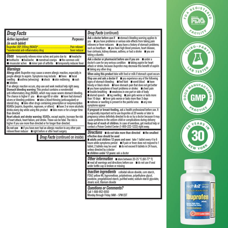 HealthA2Z Day & Night Cold Bundle | Cold & Allergy Chlorpheniramine + PE (72 Tablets, Pack of 1) + Ibuprofen (250 Tablets, Pack of 1) + Pain Relief PM Acetaminophen 500 mg (150 Caplets, Pack of 1) + Vitamin D3 + K2 (Coconut Oil) (90 Softgels, Pack of 1)
