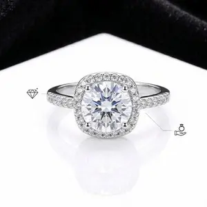 Sparkle Like a Diamond: Affordable 1CT Halo Moissanite Engagement Ring