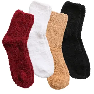 4 Pairs Fuzzy Winter Socks | Soft Warm Cozy Socks