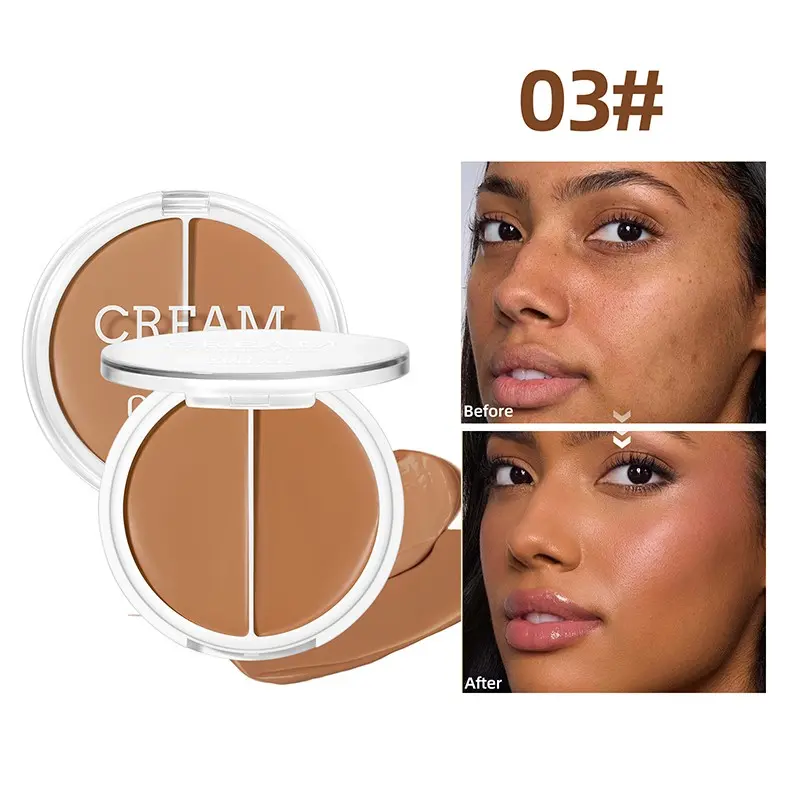 Waterproof Invisible Base Blurring Foundation Balm, Foundation Makeup Cream, Dual Color Concealer, Long-Lasting Non-Transfer Concealer, Wheat Color Concealer, Full Coverage Natural Finish, Flawless Skin Finish, Beauty Cosmetics