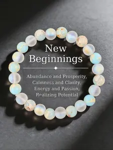 New Beginnings Bracelet, Opal & Frosted Crystal for Abundance & Clarity, Stylish Accessory for Women, Perfect Gift Idea, Fashionable Bracelet