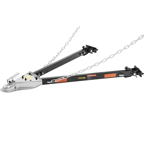 VEVOR Universal Fit Vehicle Trailer Tow Bar, 5500 lbs High-Capacity Heavy Hauling, Powder-Coated Alloy Steel Bumper-Mounted, 2" Ball Hitch Coupler, Adjustable Width Up to 41 in with Chains, for RV/Truck Camping Farm Work All Seasons