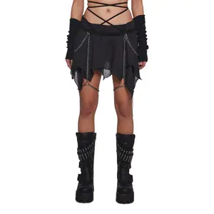 Warp Mini Skirt With Leg Chains