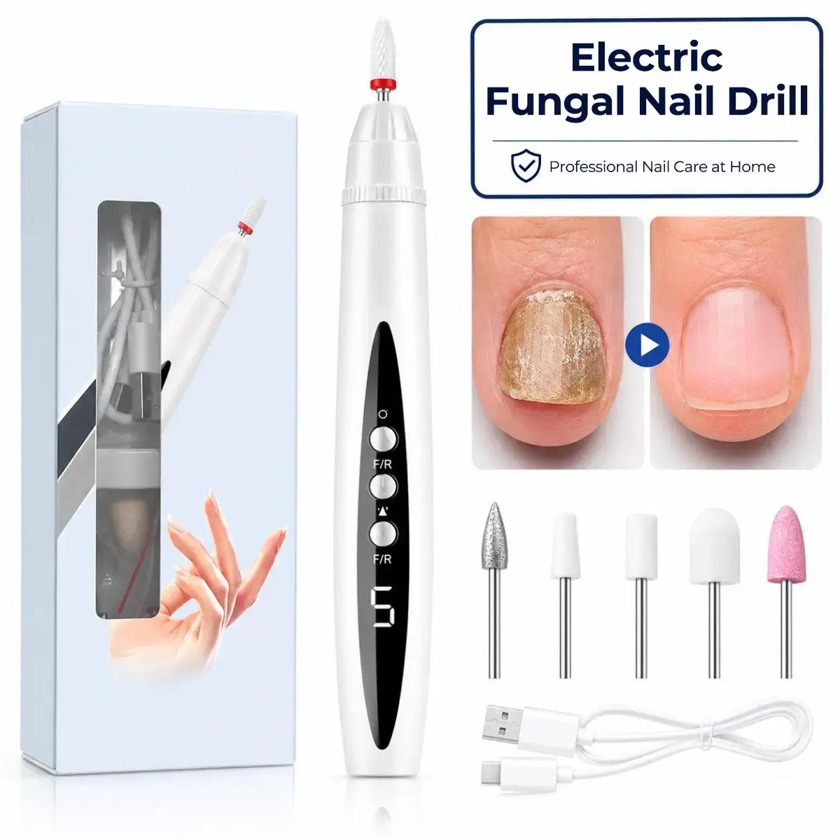 2-in-1 Electric Nail Drill with UV Lamp, Rechargeable Wireless Nail Polisher Machine, UV Gel Curing Nail Grinding Tool