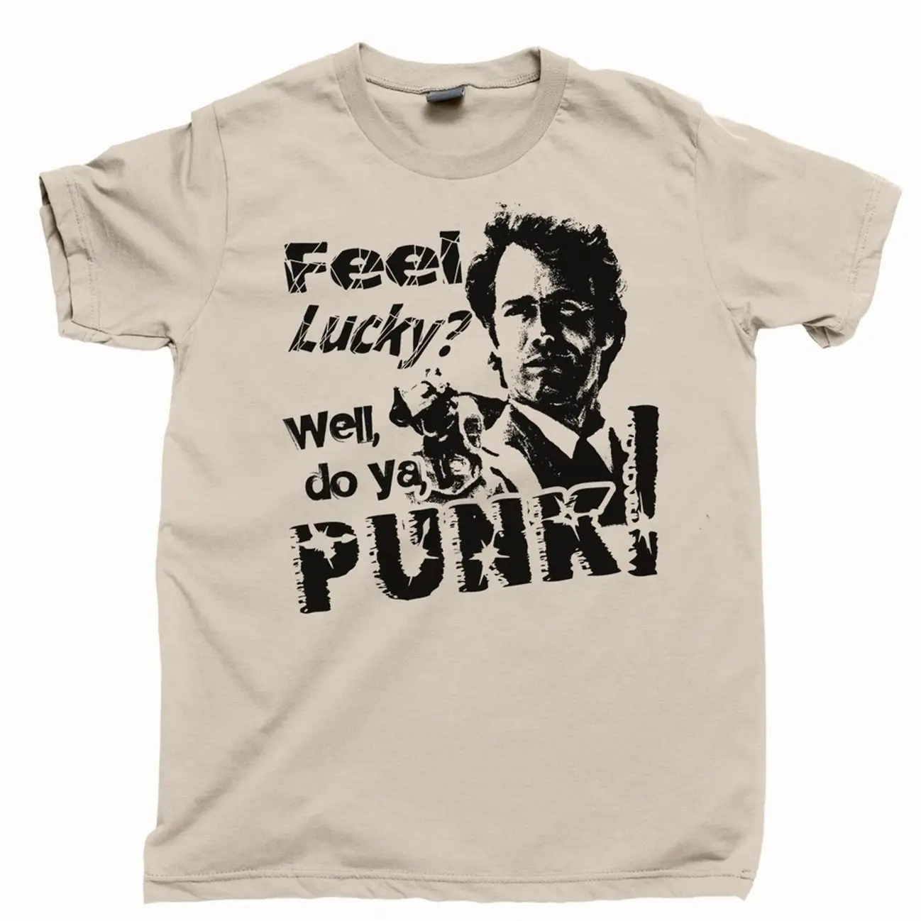 DO YOU FEEL LUCKY PUNK T Shirt Clint Eastwood Movie Tee DVD Blu Ray Collection B