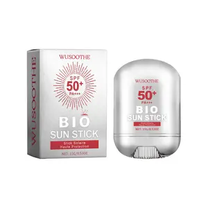 Wusothe Bio Sun Stick SPF50+ PA+++ - Peptide Complex & 9 Hyaluronic Acids - Collagen-Infused UV Protection - Lightweight Portable Facial Skincare for Sensitive Skin Sunscreen Daily