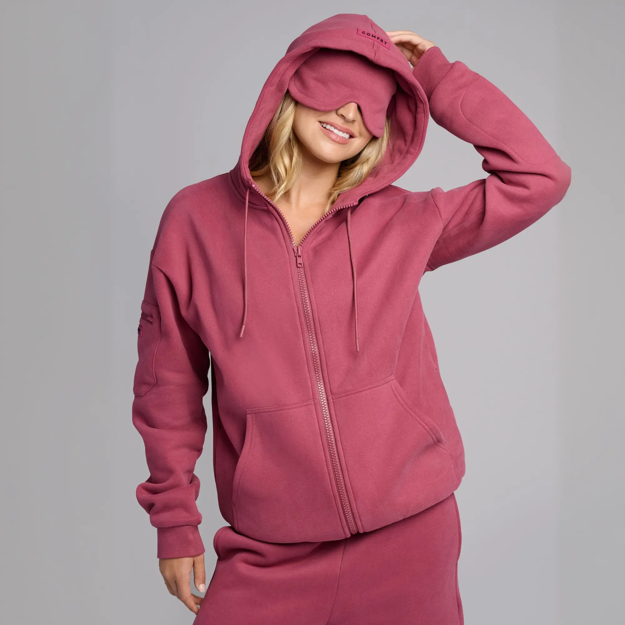 Comfrt | Airplane Mode Travel Zip Hoodie | Zip Up Hoodie With Eye