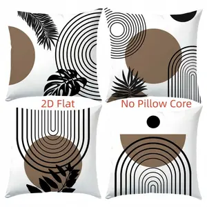 4pcs-Bohemian Geometric Themed Throw Pillow Covers, Home Spring Décor Products, Suitable Living Room, Bedroom, Sofa and Bed Decoration, 2D Flat, Single Sided Printing, No Pillow Core