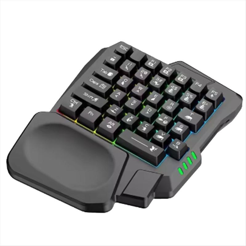 Ergonomics Gaming Keyboard Single Hand Usb Wired 35key One Handedly RGB Backlight Mini Keyboard for Christmas New Year Home Use