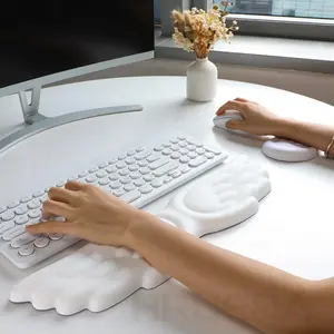 Gaming Wing-Shape Memory Foam Wrist Support Set (3-Piece) - Ergonomic Mouse Pad, Keyboard Wrist Rest, Desk Accessories for PC/Laptop Gaming, Pain-Relieving Gaming Accessory