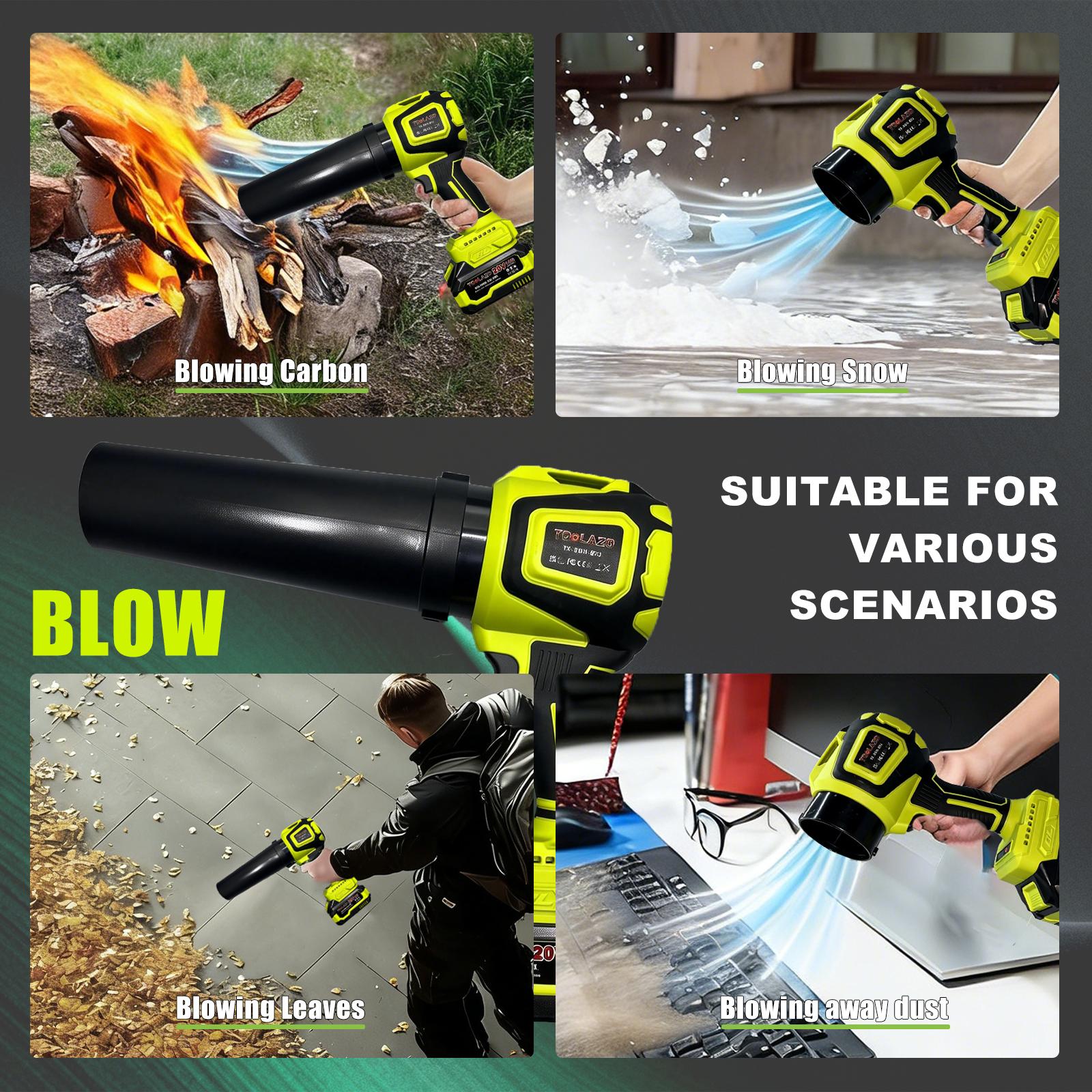 TOOLAZO 20V 2-in-1 Cordless Blower & Vacuum | Complete Kit with 4.0Ah Battery + Fast Charger Included | Turbo Power That Blasts Away Leaves, Snow & Dust Instantly | Works Indoors or Out with No Cord to Hold You Back