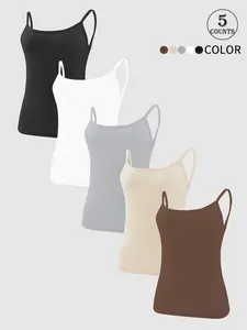 5pcs Women Camisole Tank Tops Basic Stylish Versatile Lightweight Breathable for Everyday Wear Perfect Gift Choice