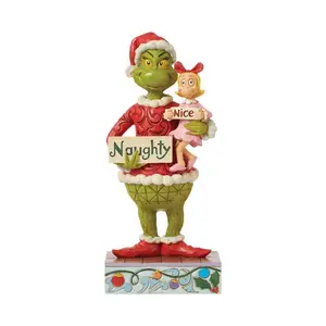 Grinch by Jim Shore Grinch & Cindy Hold Sign Figurine 9.6in H
