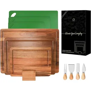 Acacia   Board - 11 count set,    boards with holder, Deep Juice Grooves, Halloween Charcuterie Board,  boards non  for kitchen, Ideal  for Birthday