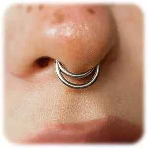 316L Surgical Steel 16G Minimalist Lines Septum Nose Rings   Septum Ring Septum Clicker Nose Ring Hoop Piercing for Women Men