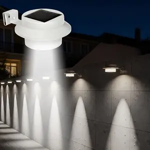 New Solar Street Light Outdoor Solar Lamp with 3 LED Beads Ip44 Protection, High Brightness Durable Solar Wall Light for Fences Gardens Yards