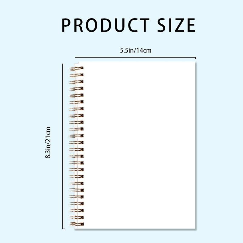 Pink 8 Ball Pattern Spiral Notebook, Spiral Notebook Journal, 1 Count Aesthetic Hardcover Notebook with 50 Pages, Office Stationery & Supplies for Student Teacher