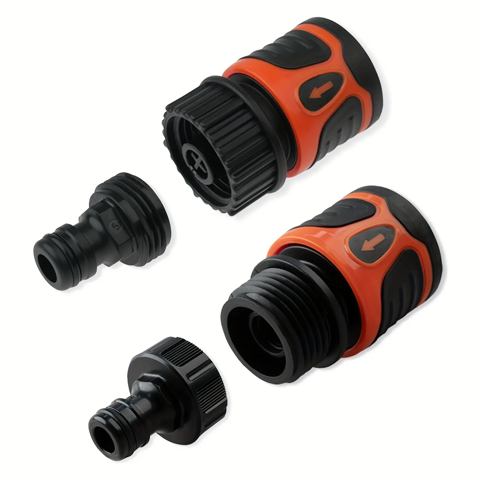 Plastic Garden Hose Quick Connect Fittings Kit, Male & Female Water Hose Adapters, Durable Universal Connectors, Easy Attach & Detach for Gardening and Outdoor Watering Systems