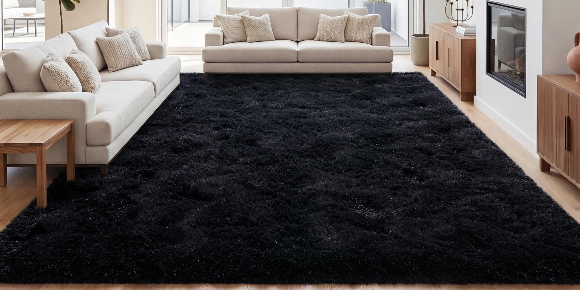 REZUTAN Super Soft Plush Shaggy Area Rug for Living Room Bedroom Nursery Kitchen and Bathroom Cozy Carpet with Free 4 Anti-Slip Stickers Back to School