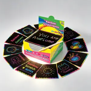100 Sheets Mini Rainbow Scratch Notes – Creative DIY Art Craft Supplies for Kids & Teens | Ideal for Birthday Parties, Easter Baskets, Stocking Fillers & Holiday Gifts | Great Art Activities for Boys & Girls Aged 8-12