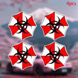 4pcs-Resident Evil Biohazard Sticker-car stickers for doors, windows, laptops, luggage, furniture and bumpers-durable adhesive vinyl material