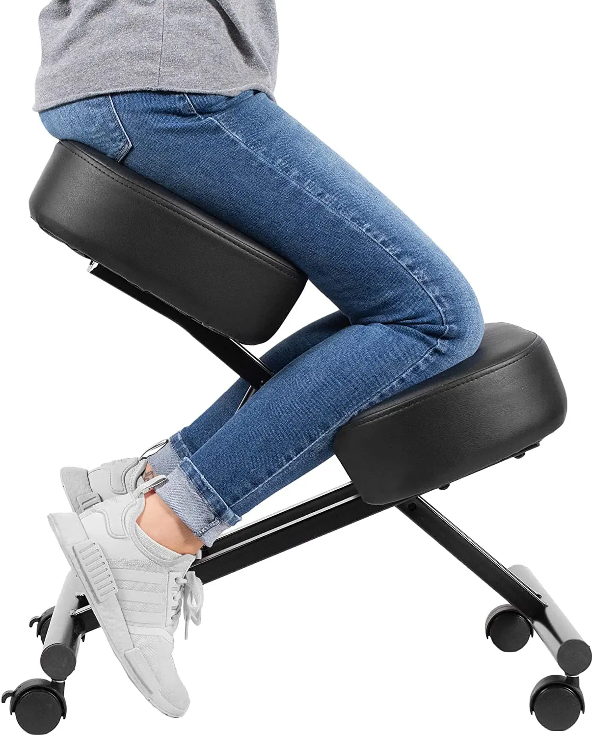Ergonomic Kneeling Chair, Adjustable Stool for Home and Office - Improve Your Posture with an Angled Seat