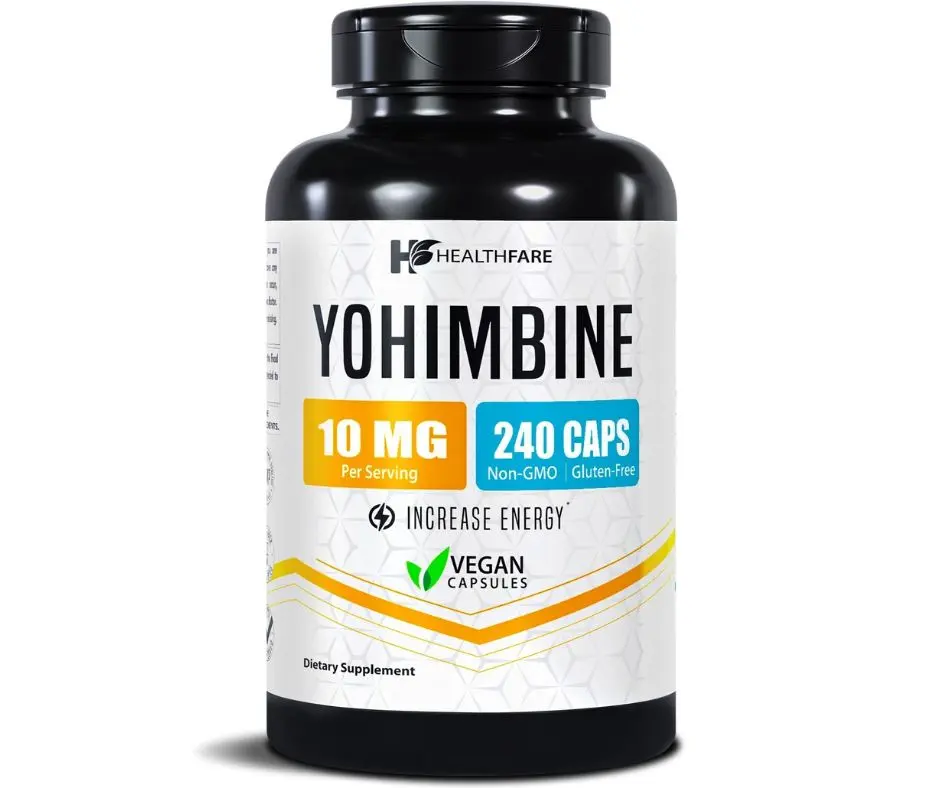 Healthfare Yohimbine HCL 10mg | 240 Capsules Support Energy Max Potency Formula