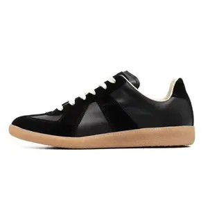 classic black and white shoes for women and men cowhide german army Trainer size 35-46 casual chic lace up Tennis Shoes
