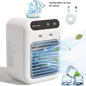 Portable air conditioner, 25W rechargeable miniportable air conditioner, cold air spray, two-speedpersonal cooling fan, suitable for air conditioning insmall rooms such as bedrooms, offices, and outdoors, USB Rechargeable Fan