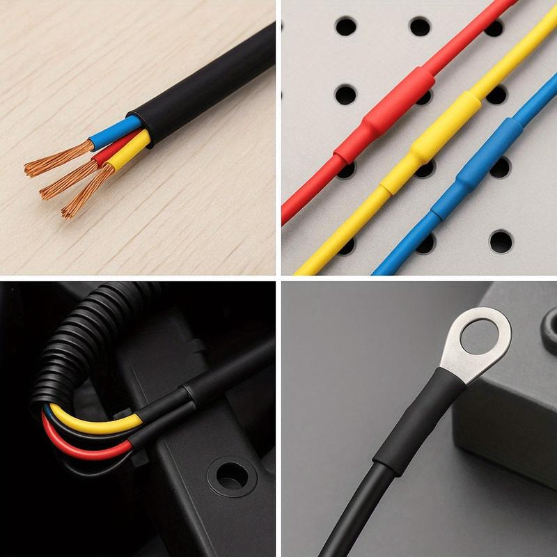 2164pcs Mini Electrician Crimp Set, Suitable for HSC8 6-6 Crimp Pliers 0, 25-6mm² / AWG23-10, Includes 2000pcs of 7 Various Sizes VE Tube Type Terminals + 164pcs of Thermal Insulation, with Durable Plastic Handle and Wire Repair Clips, Ideal for Home