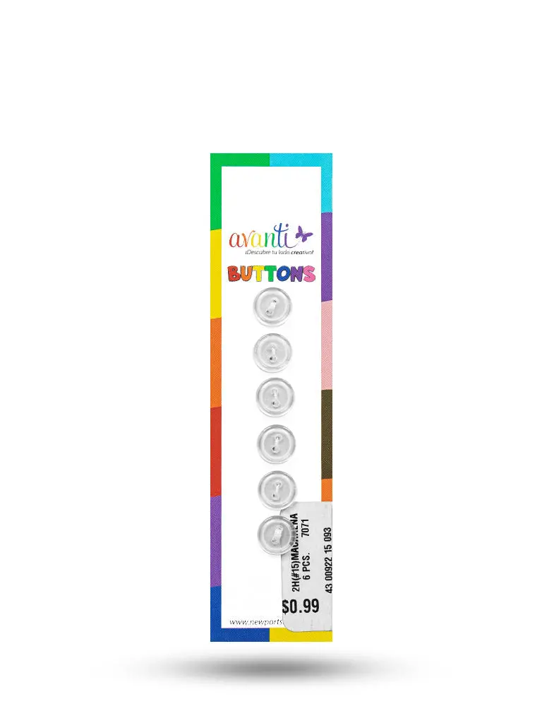 Sewing Buttons – 15L (9.53mm / 0.375 inches) with 2 Holes – Perfect for Casual Shirts & Lightweight Blouses 12-Pack