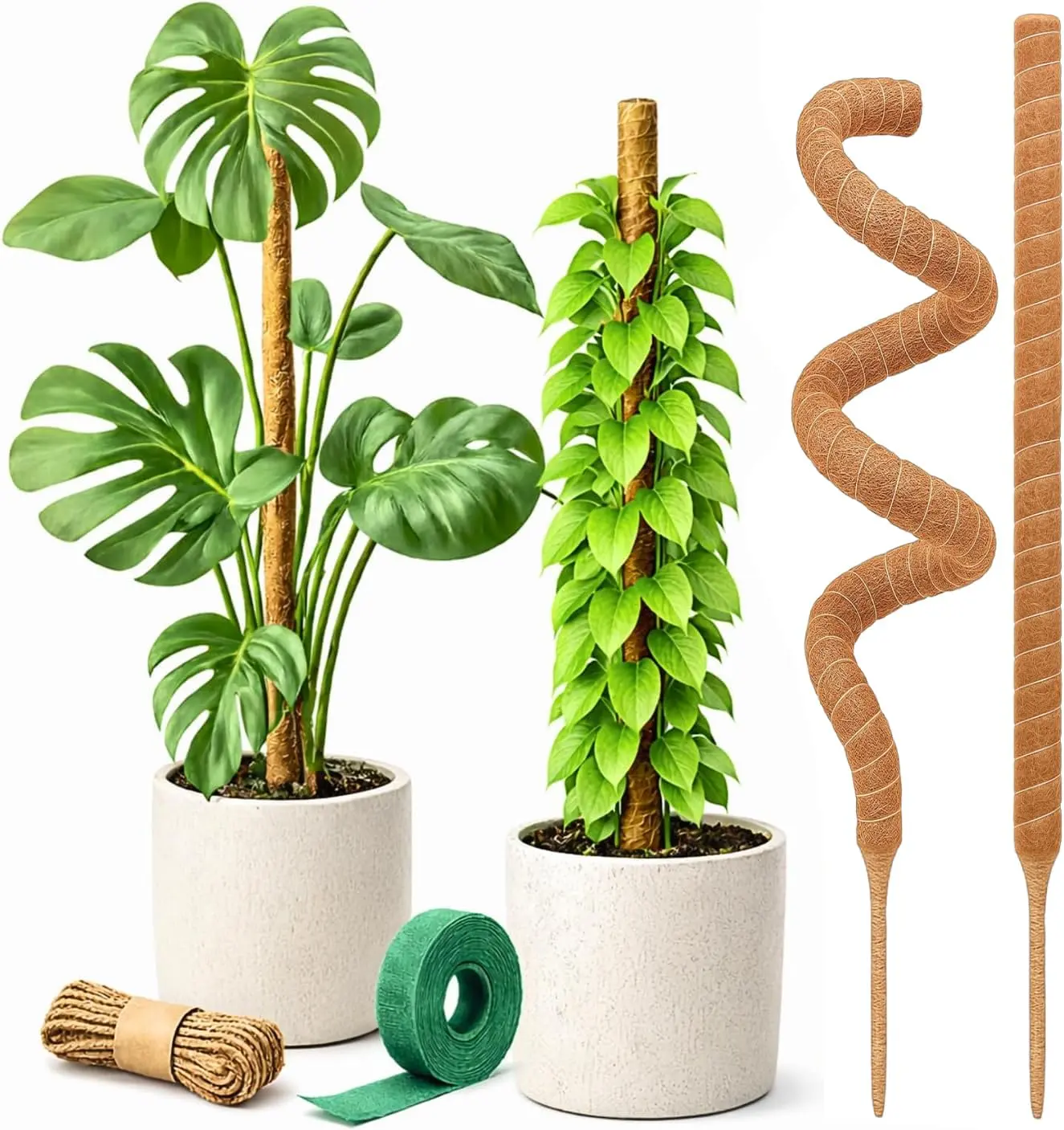 2 Pack 28 Inch Moss Pole Plant Support, Bendable Indoor Plant Stakes for Monstera, Climbing Plants, Vines & Houseplant Training