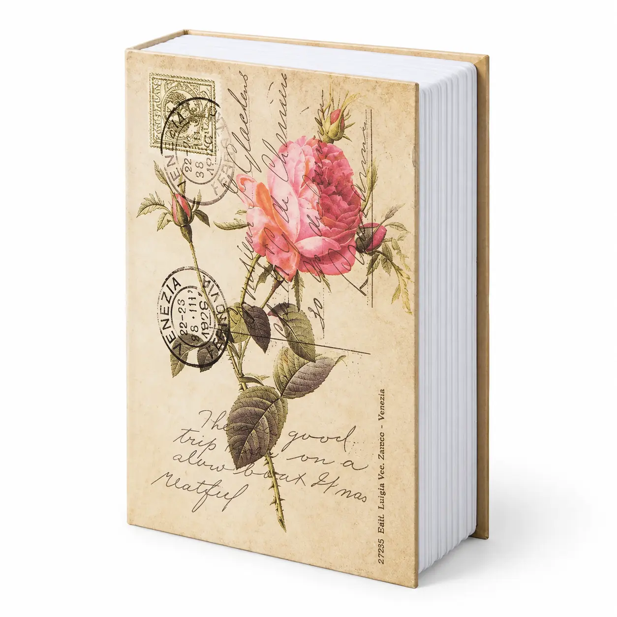 Creative Book Safe Box with Combination Lock for Money Jewelry Collection Storage Case (Rose)